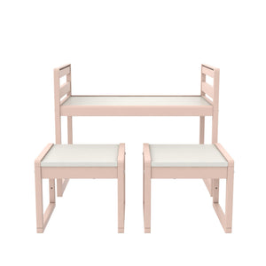 Max & Finn Signy 3-Piece Kids Activity Table Set - Pale Pink