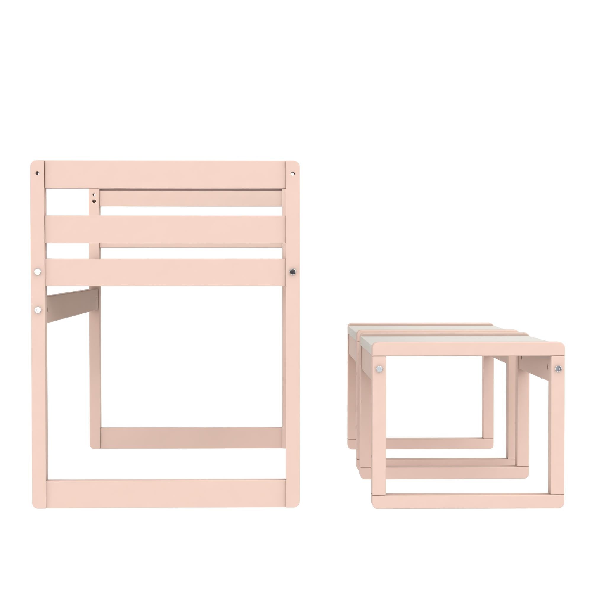 Max & Finn Signy 3-Piece Kids Activity Table Set - Pale Pink
