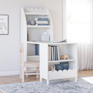 Max & Finn Cloud Kids' Desk with Shelves - White