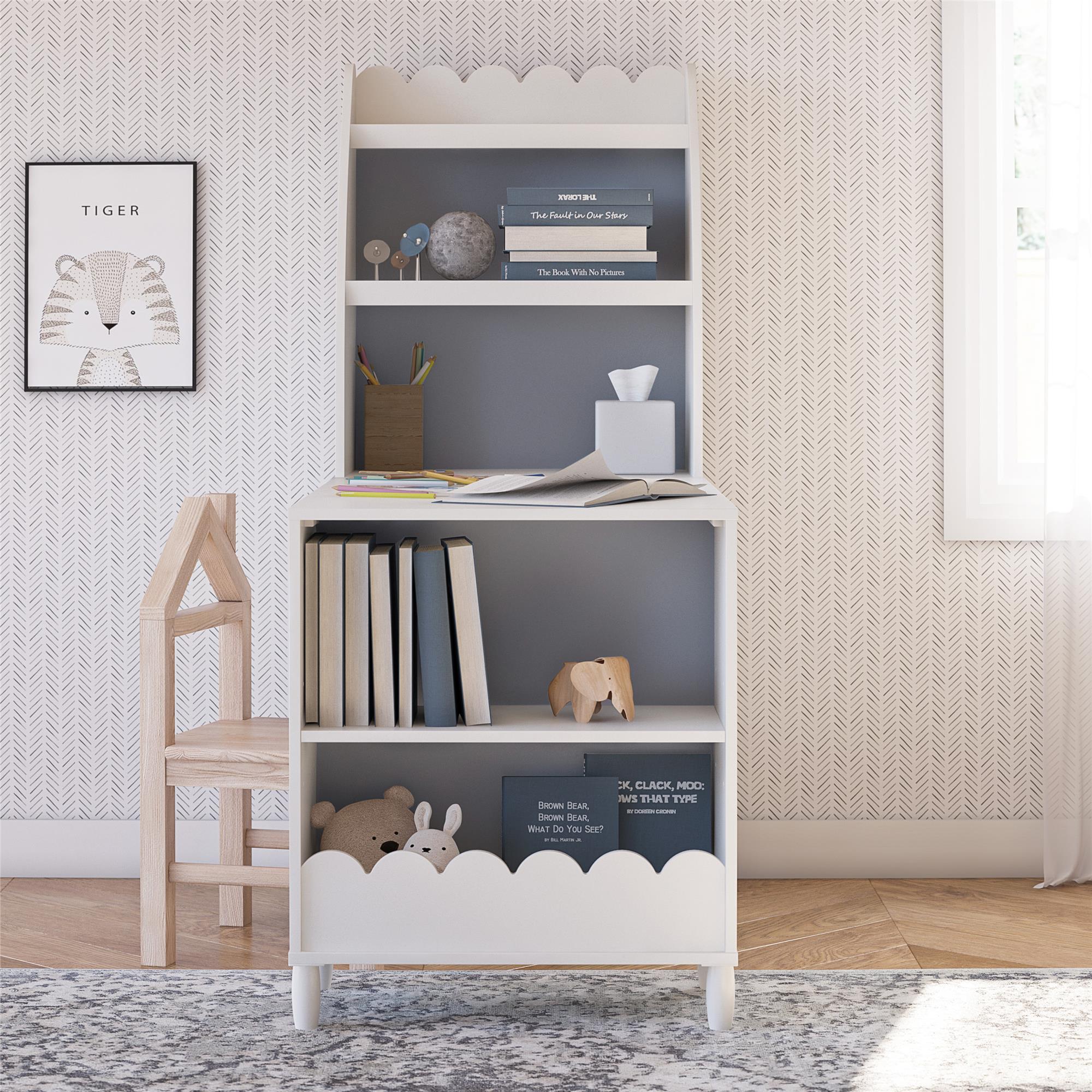 Max & Finn Cloud Kids' Desk with Shelves - White