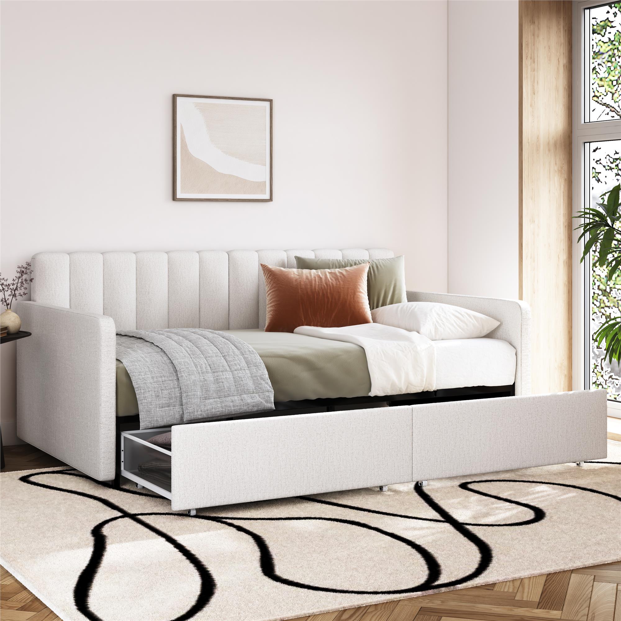 RealRooms Stratford Daybed with Storage Drawers - Cream - Twin
