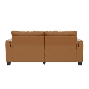 DHP Colton 75.5" Upholstered Sofa - Camel Faux Leather - 3-Seater