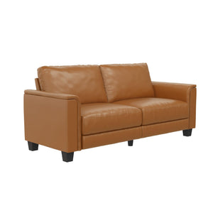 DHP Colton 75.5" Upholstered Sofa - Camel Faux Leather - 3-Seater