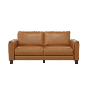 DHP Colton 75.5" Upholstered Sofa - Camel Faux Leather - 3-Seater