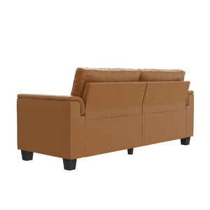 DHP Colton 75.5" Upholstered Sofa - Camel Faux Leather - 3-Seater