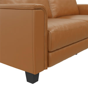 DHP Colton 75.5" Upholstered Sofa - Camel Faux Leather - 3-Seater
