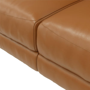DHP Colton 75.5" Upholstered Sofa - Camel Faux Leather - 3-Seater