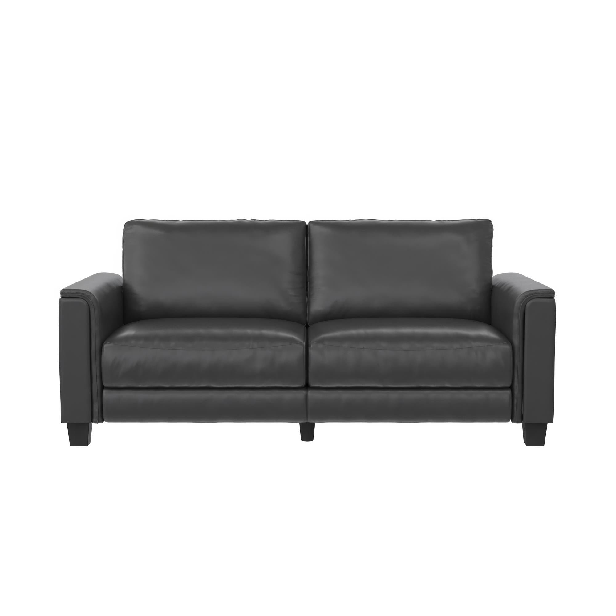 DHP Colton 75.5" Upholstered Sofa - Charcoal Faux Leather - 3-Seater