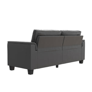 DHP Colton 75.5" Upholstered Sofa - Charcoal Faux Leather - 3-Seater