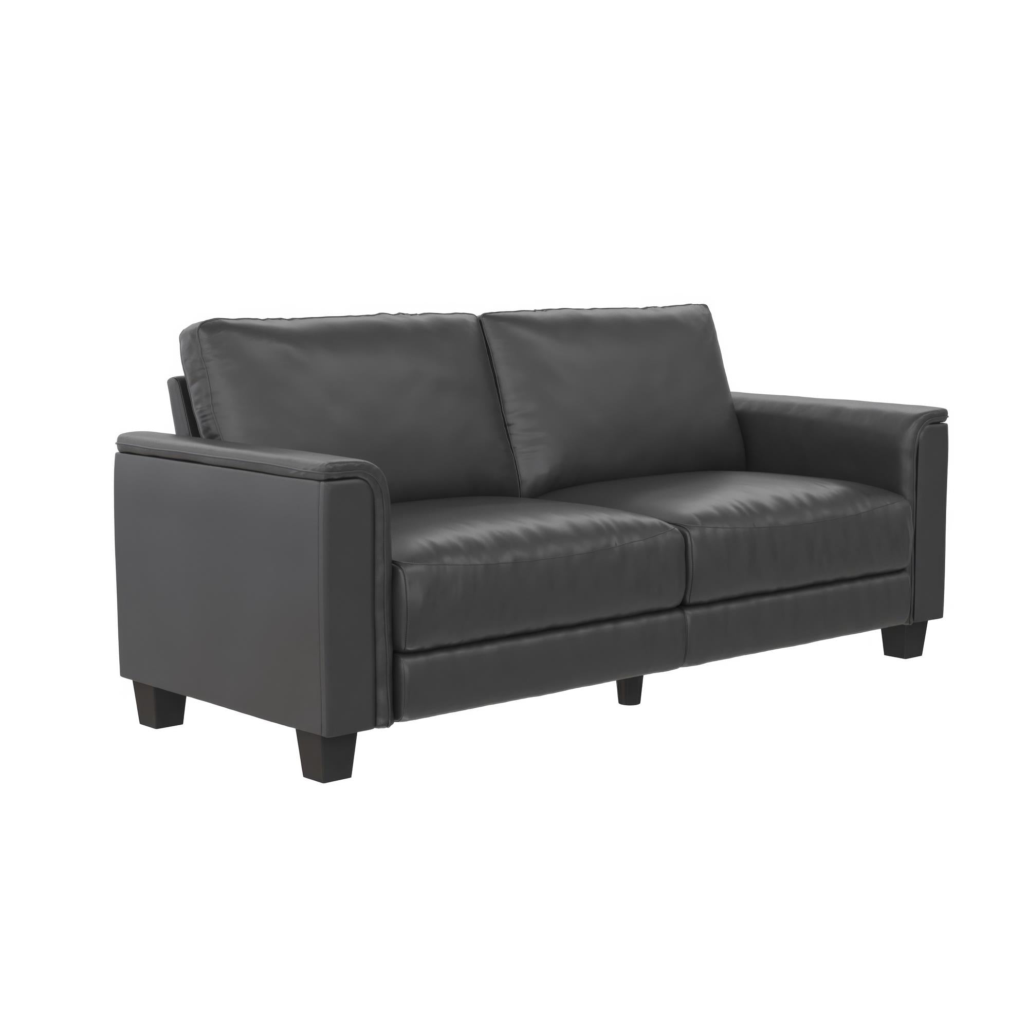 DHP Colton 75.5" Upholstered Sofa - Charcoal Faux Leather - 3-Seater