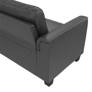 DHP Colton 75.5" Upholstered Sofa - Charcoal Faux Leather - 3-Seater