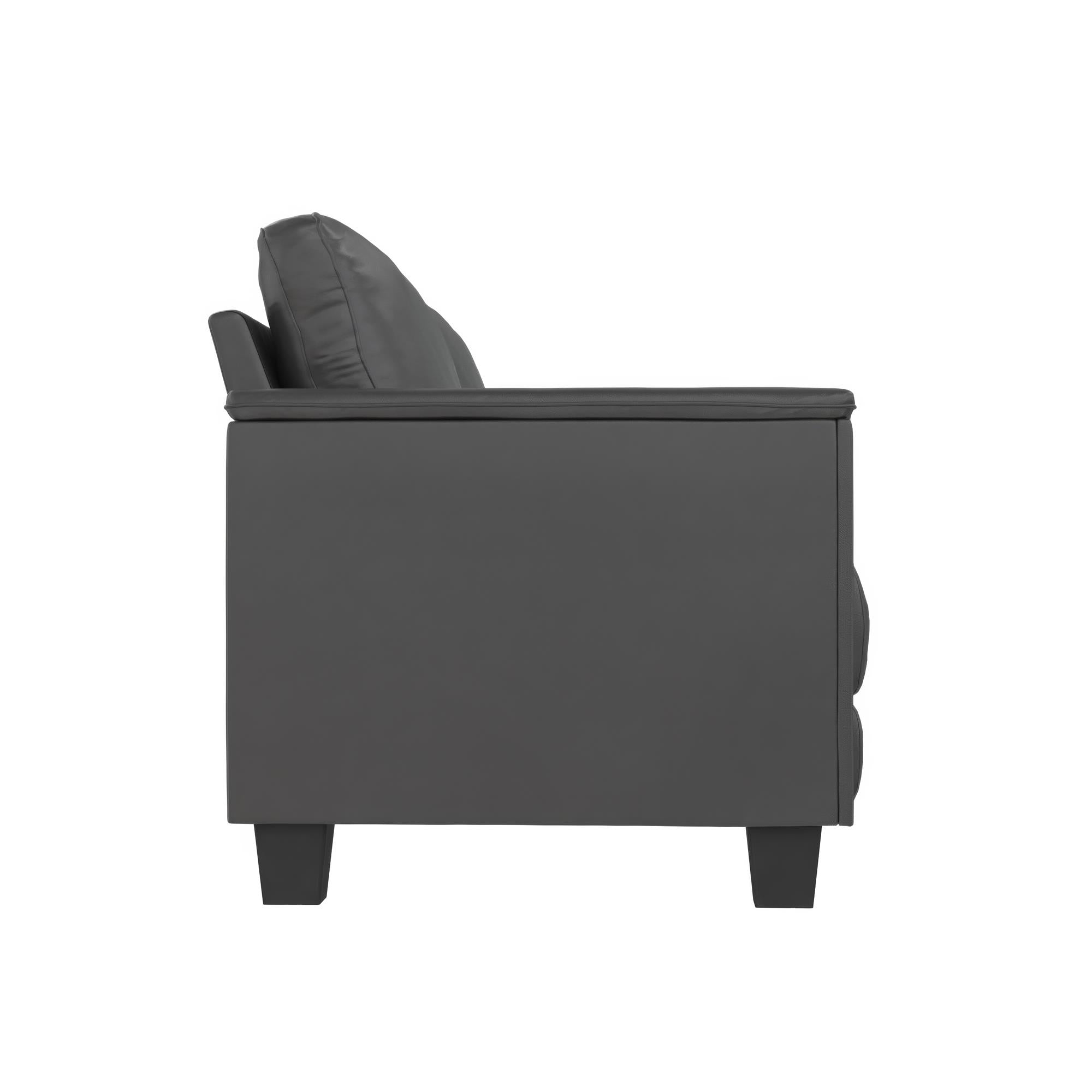 DHP Colton 75.5" Upholstered Sofa - Charcoal Faux Leather - 3-Seater