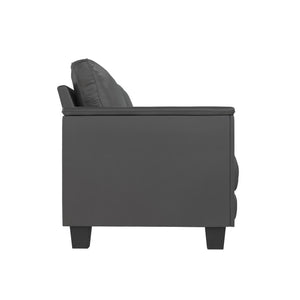 DHP Colton 75.5" Upholstered Sofa - Charcoal Faux Leather - 3-Seater