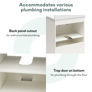 RealRooms Hannson 30" Bathroom Vanity with Sink - White - 30"