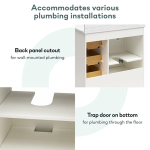 RealRooms Hannson 36" Bathroom Vanity with Sink - White - 36"
