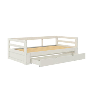 DHP Rhodes Twin to King Wood Daybed with Storage Drawer - White - Twin to King