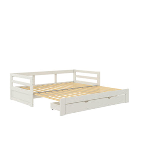 DHP Rhodes Twin to King Wood Daybed with Storage Drawer - White - Twin to King