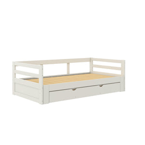 DHP Rhodes Twin to King Wood Daybed with Storage Drawer - White - Twin to King