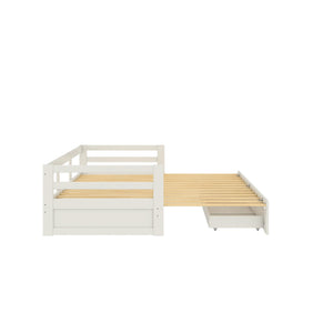 DHP Rhodes Twin to King Wood Daybed with Storage Drawer - White - Twin to King