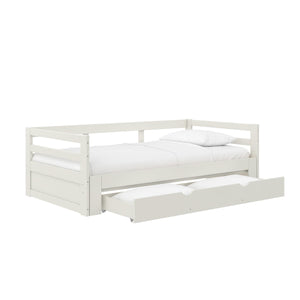 DHP Rhodes Twin to King Wood Daybed with Storage Drawer - White - Twin to King