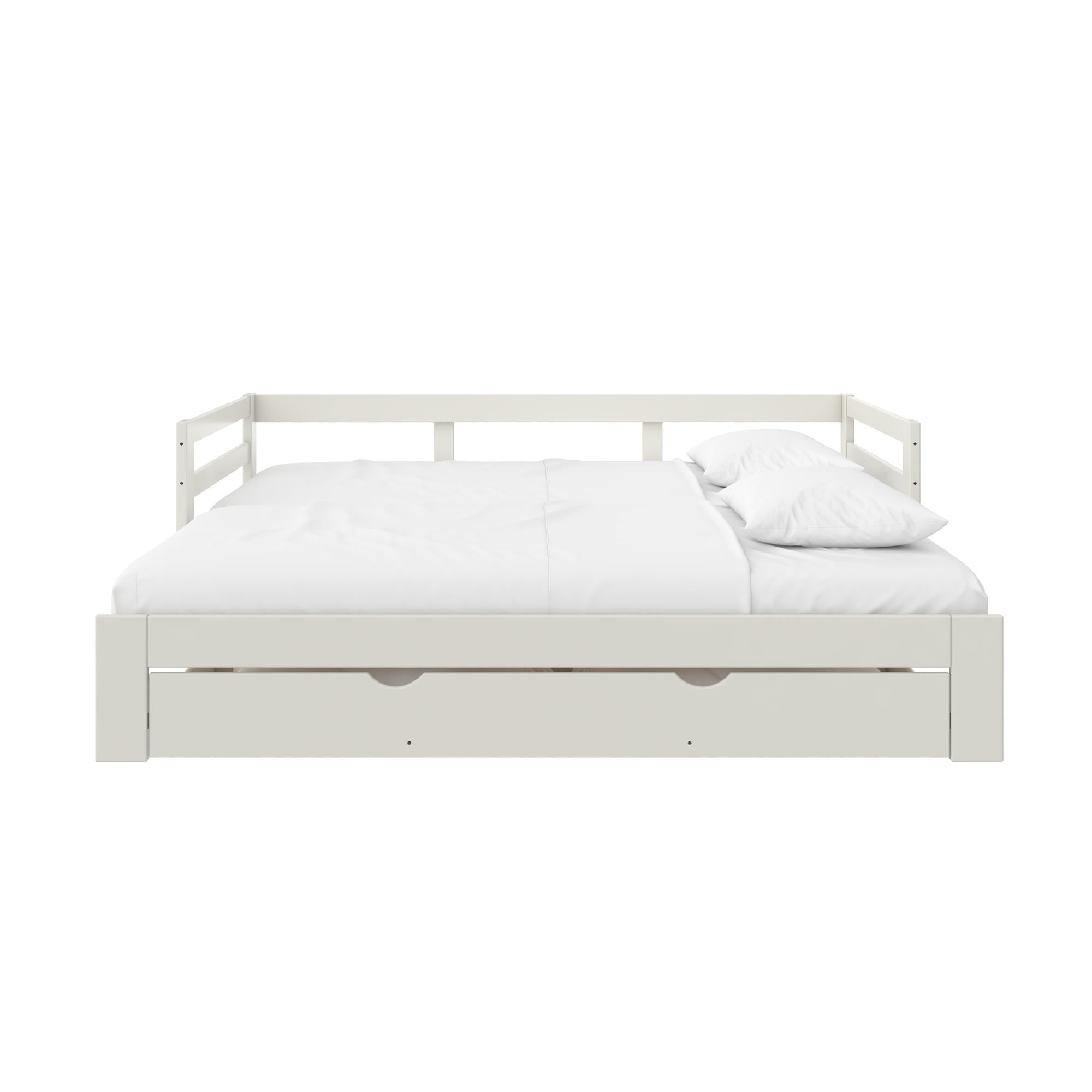 DHP Rhodes Twin to King Wood Daybed with Storage Drawer - White - Twin to King