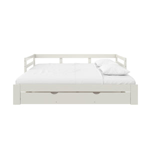 DHP Rhodes Twin to King Wood Daybed with Storage Drawer - White - Twin to King