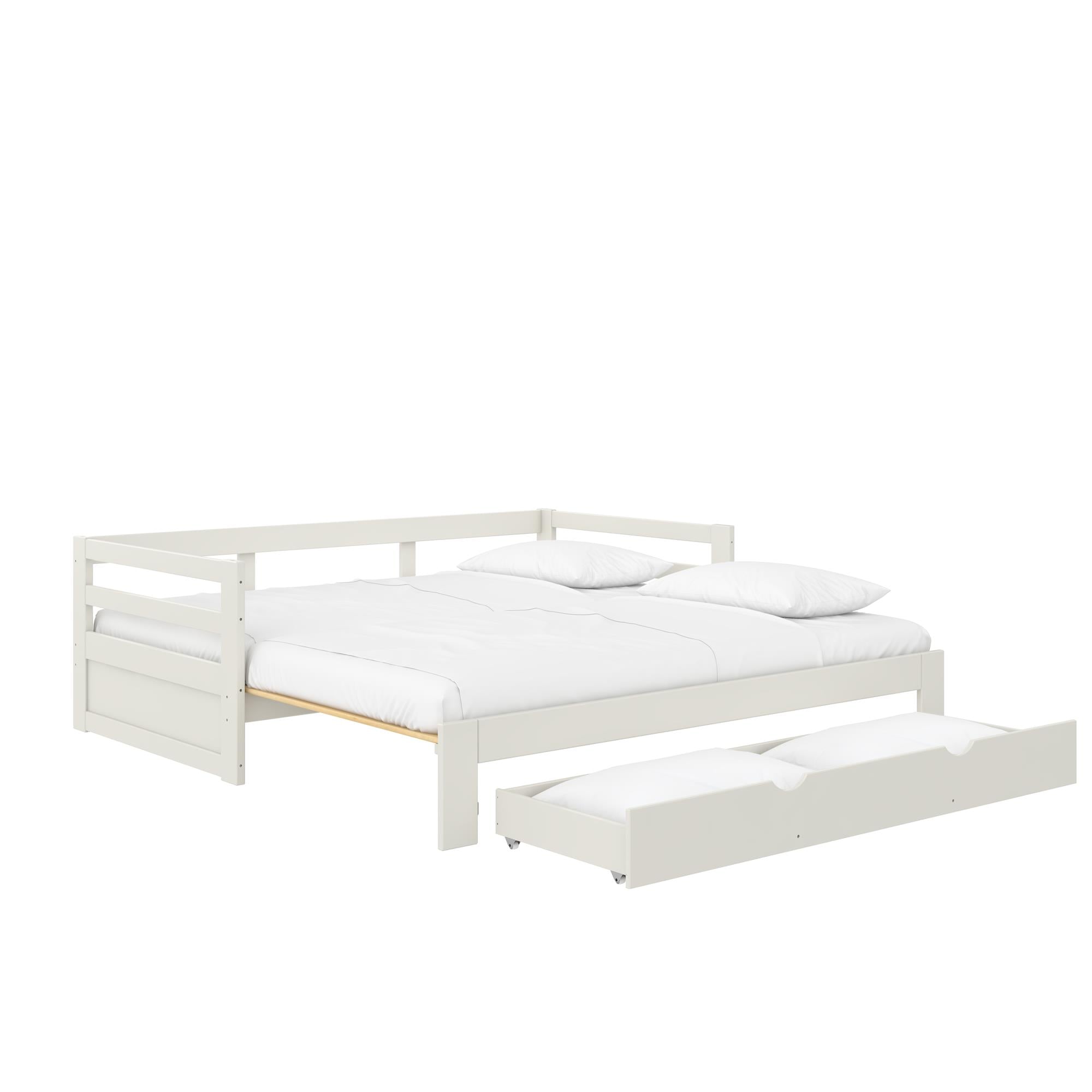 DHP Rhodes Twin to King Wood Daybed with Storage Drawer - White - Twin to King