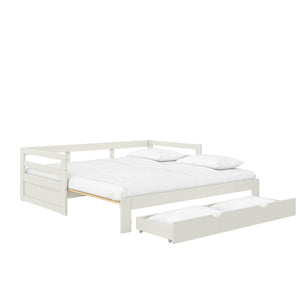 DHP Rhodes Twin to King Wood Daybed with Storage Drawer - White - Twin to King