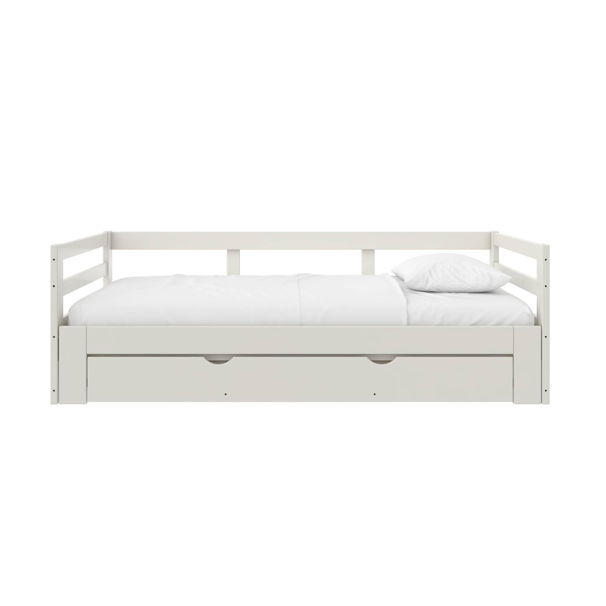 DHP Rhodes Twin to King Wood Daybed with Storage Drawer - White - Twin to King