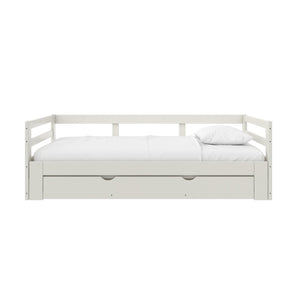 DHP Rhodes Twin to King Wood Daybed with Storage Drawer - White - Twin to King