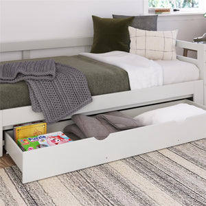 DHP Rhodes Twin to King Wood Daybed with Storage Drawer - White - Twin to King