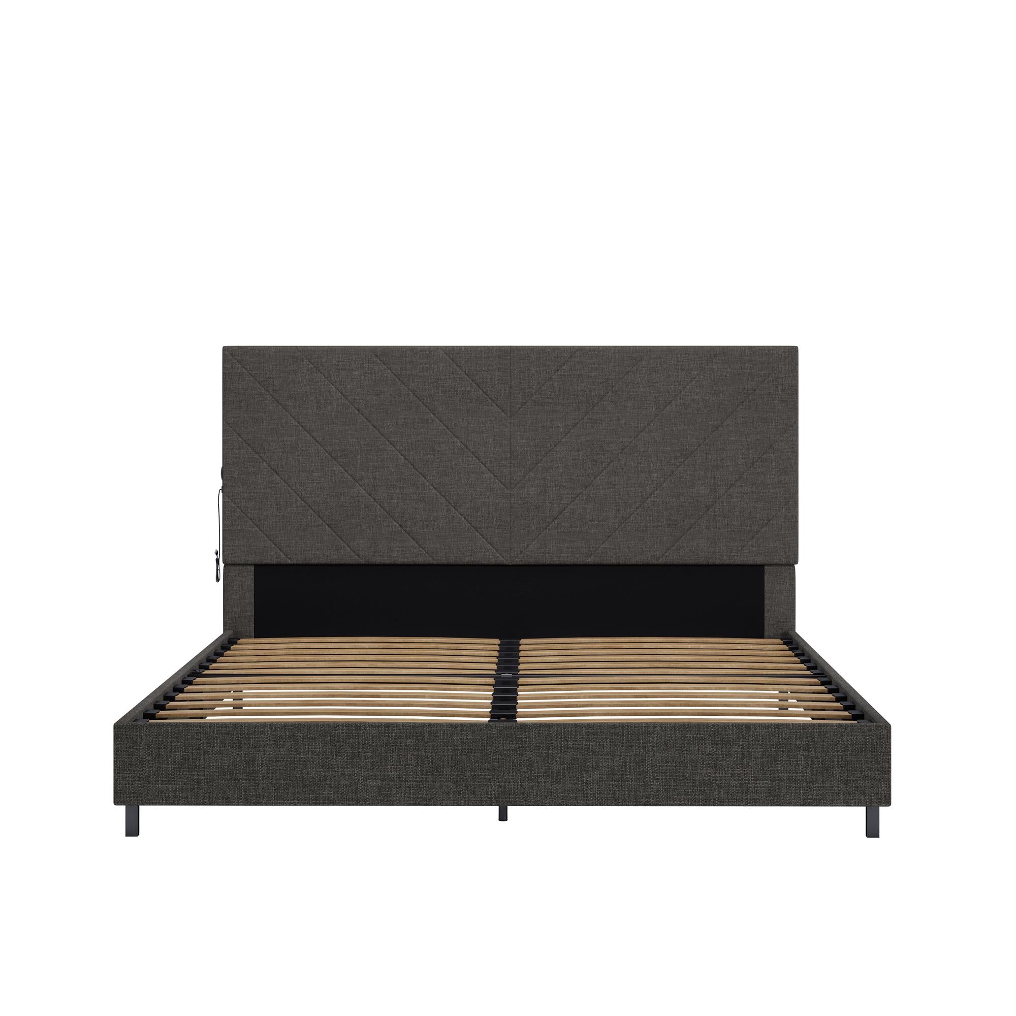 DHP Paxson Futon Sofa Bed with USB - Gray - Queen