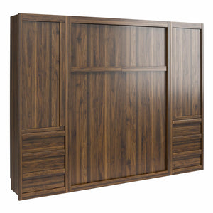 Signature Sleep Paramount Murphy Bed with Armoire Cabinets - Columbia Walnut - Full