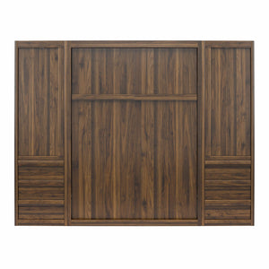 Signature Sleep Paramount Murphy Bed with Armoire Cabinets - Columbia Walnut - Full