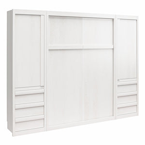 Signature Sleep Paramount Murphy Bed with Armoire Cabinets - Ivory Oak - Full