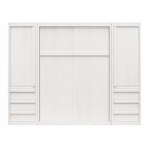 Signature Sleep Paramount Murphy Bed with Armoire Cabinets - Ivory Oak - Full