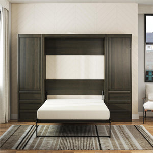 Signature Sleep Paramount Murphy Bed with Armoire Cabinets - Espresso - Full