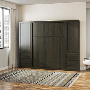Signature Sleep Paramount Murphy Bed with Armoire Cabinets - Espresso - Full