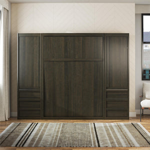 Signature Sleep Paramount Murphy Bed with Armoire Cabinets - Espresso - Full
