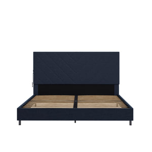 DHP Paxson Futon Sofa Bed with USB - Navy - Queen