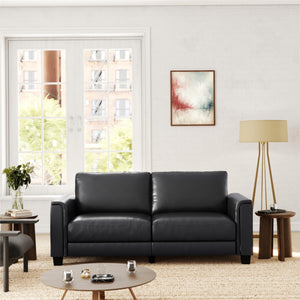 DHP Colton 75.5" Upholstered Sofa - Charcoal Faux Leather - 3-Seater