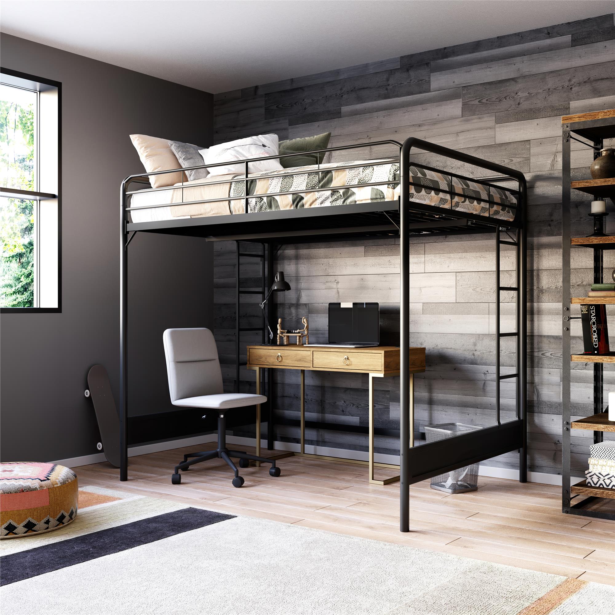 RealRooms Colten Loft Bed - Black - Full