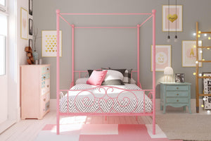 DHP Canopy Metal Bed - Pink - Full