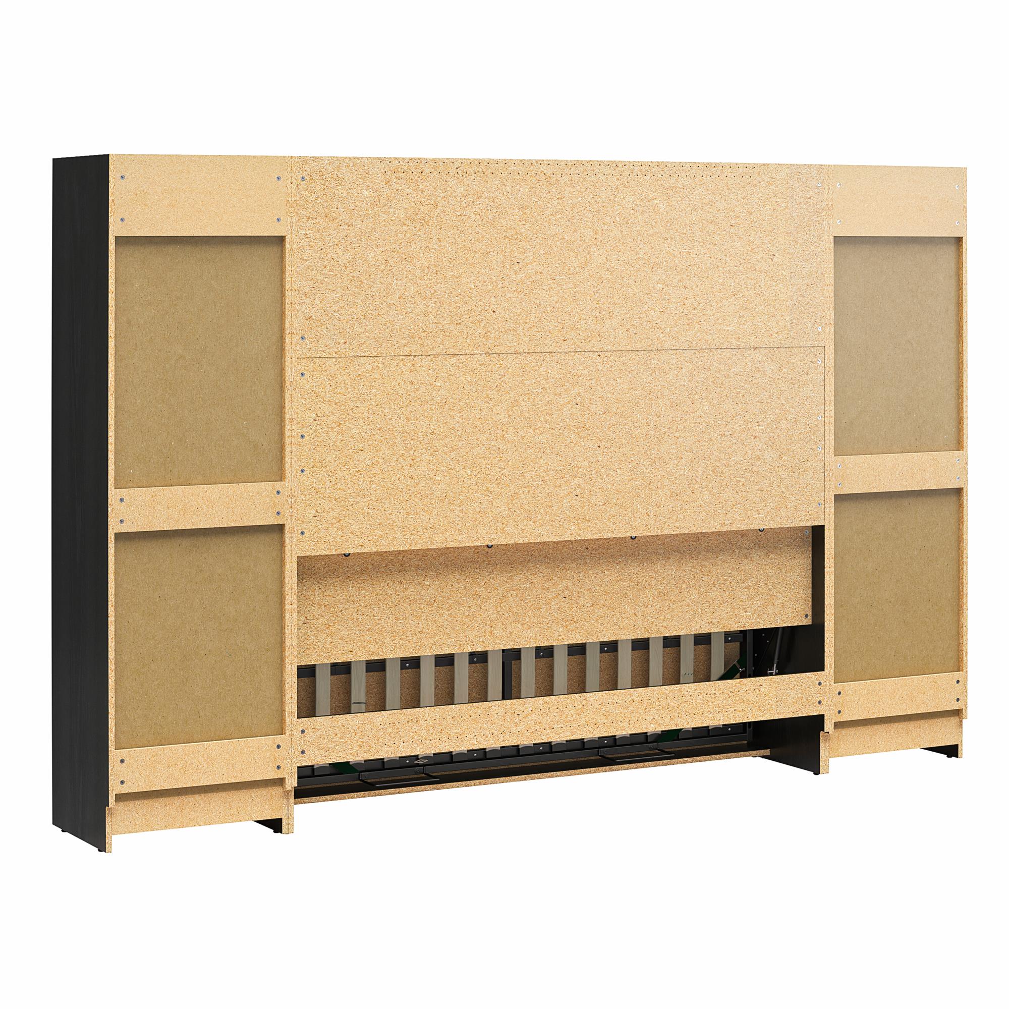 Novogratz Her Majesty Daybed with 2 Storage Cabinets - Black Oak - Full