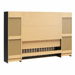 Novogratz Her Majesty Daybed with 2 Storage Cabinets - Black Oak - Full