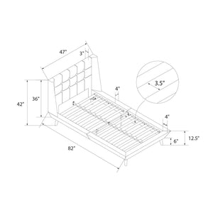DHP Aliyah Upholstered Bed Frame - Light Gray - Twin