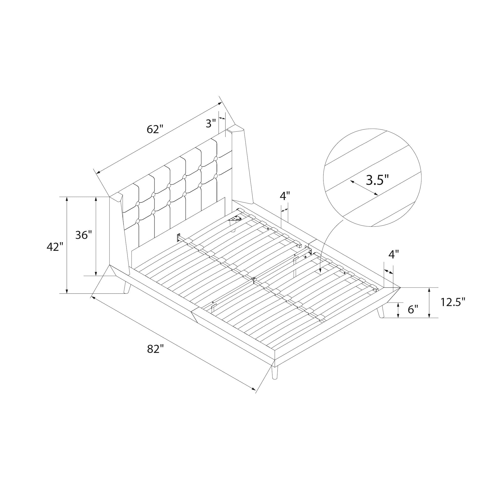DHP Aliyah Upholstered Bed Frame - Light Gray - Full