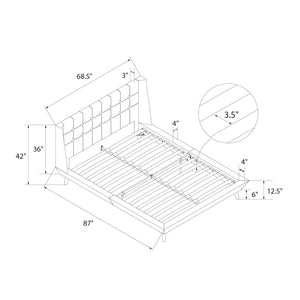 DHP Aliyah Upholstered Bed Frame - Light Gray - Queen