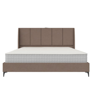 DHP Lamora Upholstered Wingback Bed Frame with USB - Taupe - King