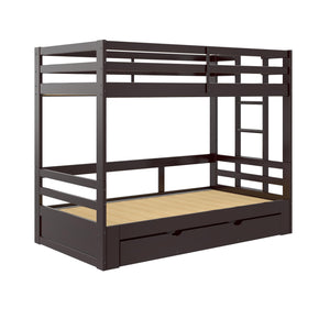 DHP Rhodes Twin over Twin/King Wood Bunk Bed with Storage - Brown - Twin-Over-Twin